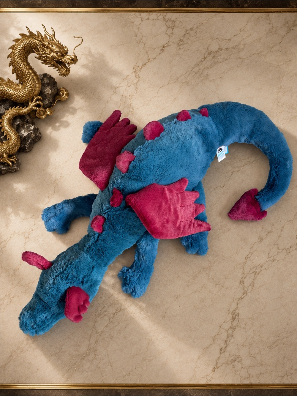 Jellycat Huge Dexter Dragon Navy Blue Red Collection Plush Adorable Authentic